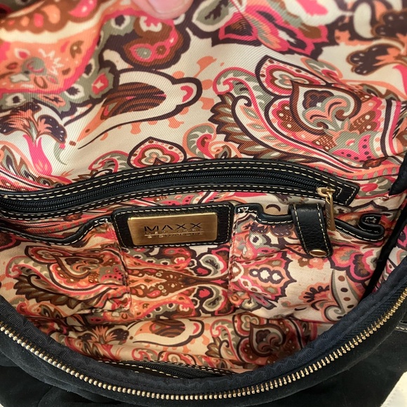 MAXX New York Signature Black Suede Bag - Picture 7 of 7